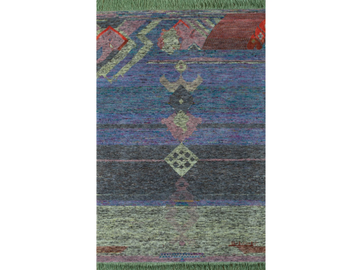 LES-1081 Natural Charcoal/ChineseHibiscu - Patterned rectangular handmade rug by Jaipur Rugs - view 2